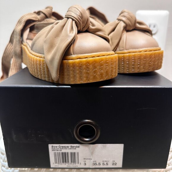 Puma X Fenty by Rihanna Women's 5.5 Creeper Bow Leather Platform Sandals - Picture 7 of 8